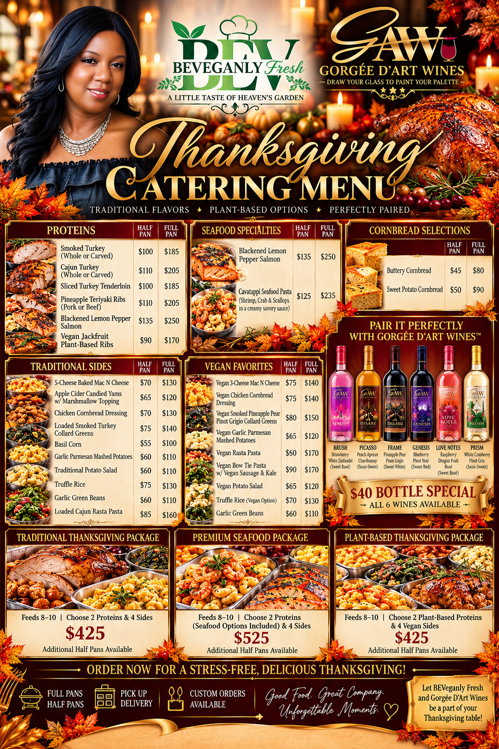 BEVeganly Fresh Thanksgiving catering menu